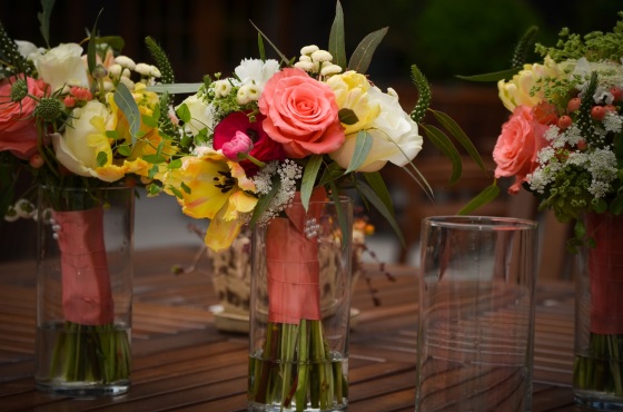 Urban Petals, Greenville Florist, High Hampton Inn, Mark Lopez Photography, peonies, coral and white wedding flowers, ranunculus, coral and white reception centerpieces, Anna Stouffer, Southern Wedding, Mountain Wedding